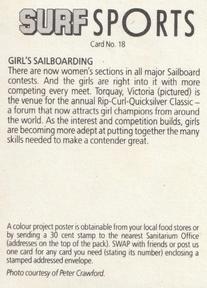 1985 Weet-Bix Surf Sports #18 Girl's Sailboarding Back